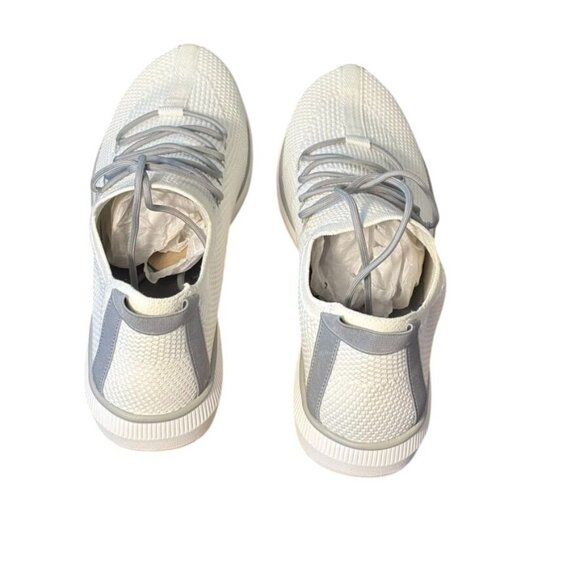 Eileen Fisher White Knit Lace-Up Sneakers For Women - Picture 2 of 8